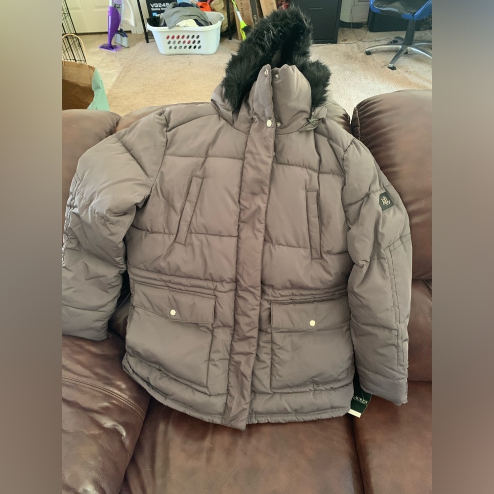 Ralph Lauren winter coat, gray in color, ** never worn **